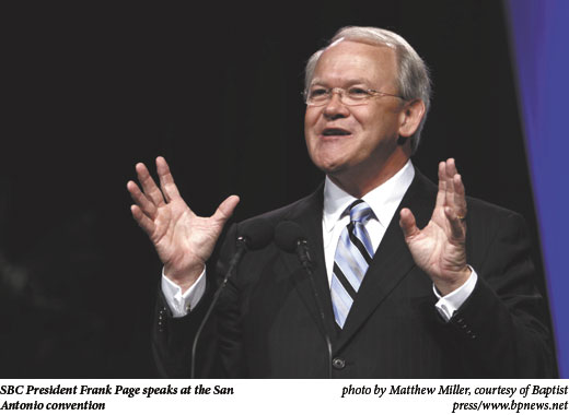 SBC President Frank Page speaks at the San Antonio convention